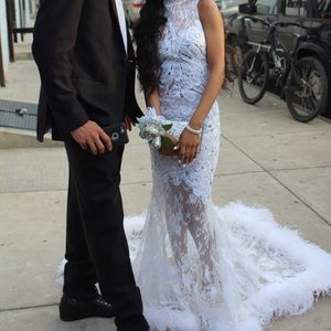 White Prom gown